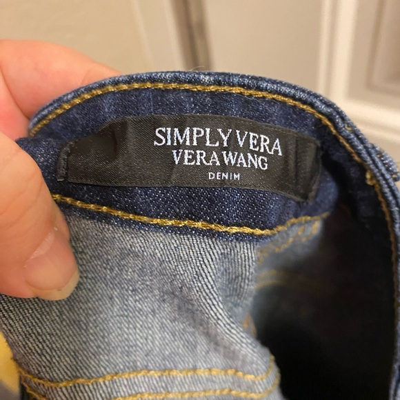 Simply Vera Wang 16 Jeans Skinny Mid Rise Stretch Dark Blue Denim - Picture 5 of 7